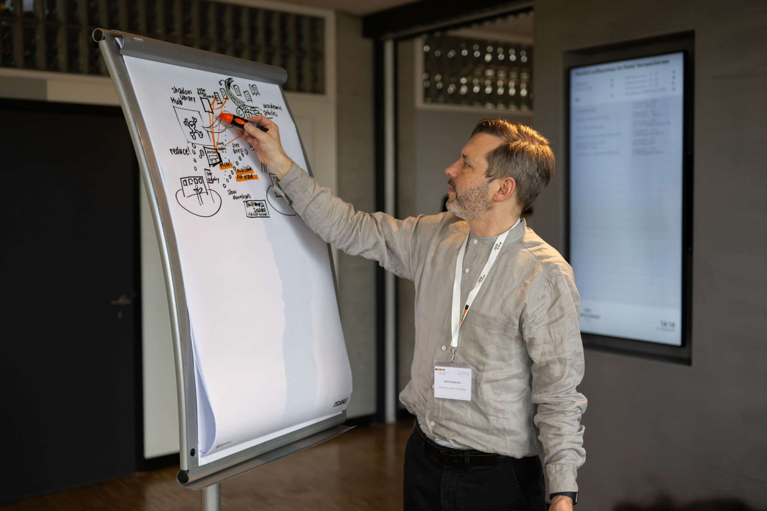 international_swiss_talent_forum_evenjo_eventagenur_bern-28.jpg Workshop mit visueller Moderation beim International Swiss Talent Forum – Moderator erstellt Sketchnotes zur Innovationsentwicklung auf Flipchart. isuelle Moderation, Sketchnotes, Flipchart, Ideenentwicklung, international Swiss Talent Forum, Hotel Sempachersee, internationale Teilnehmende, markenerlebnis, Brand Experience, live kommunikation, schweizer Jugend forscht